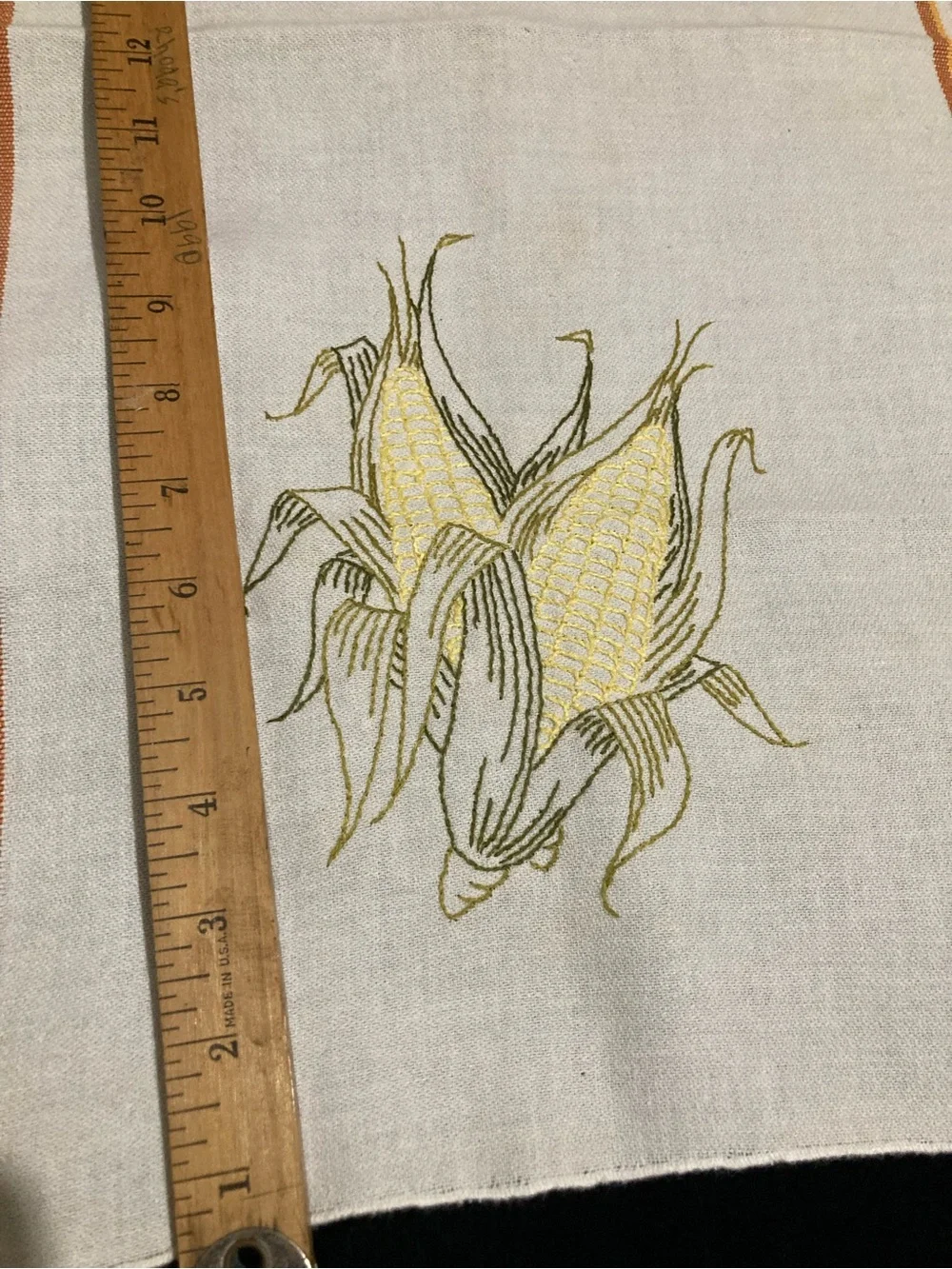 Vintage Hand Embroidered Tea / Dishtowel. 24x16 inches
